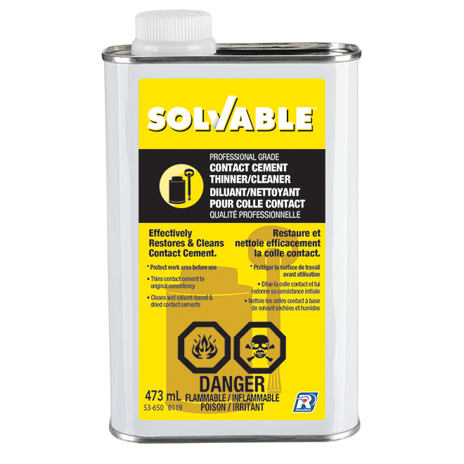 Solvable Contact Cement Thinner - Flammable - Cleans and Restores - 473 mL