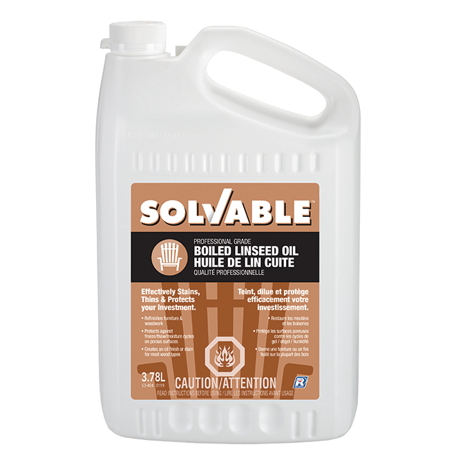 Solvable Boiled Linseed Oil - Protects and Cleans Wood - Flammable - 3.78 L