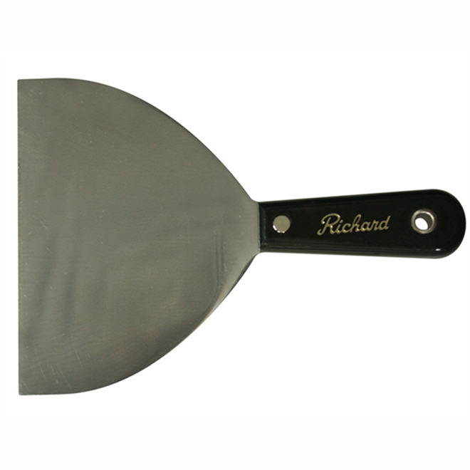 Couteau à joints flexible Pro de Richard, lame en acier dur, manche en polypropylène noir, 6 po l.