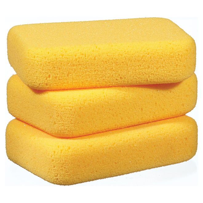 Richard Professional Grouting Sponges - Foam Rubber - Yellow - 3 Per Pack - 8-in L x 5-in W x 2-in T