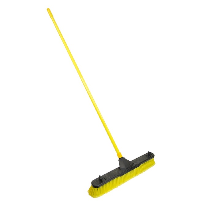 Quickie Multisurface 24-in wide Exterior Push Broom - Black and Yellow