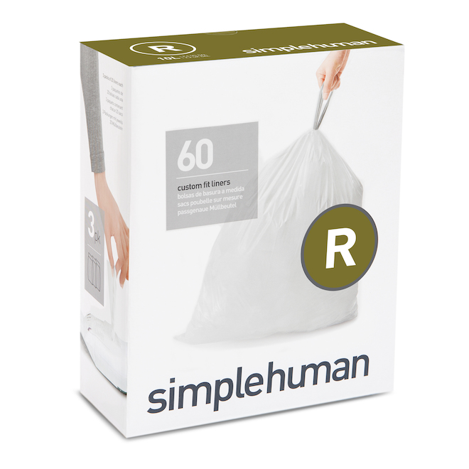 Simple Human (20 Pack) Size R Garbage Bags - 10L / 2.6 Gallon