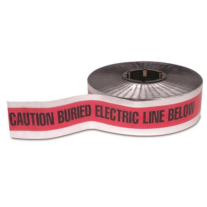 Marr Foil-Backed Detectable Buried Utility Tape, Size 3 -in x 25 -ft, Polyethylene/Metallic Foil