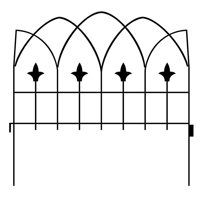 Garden Craft Gothic Decorative Fence - 19" x 19" - Black