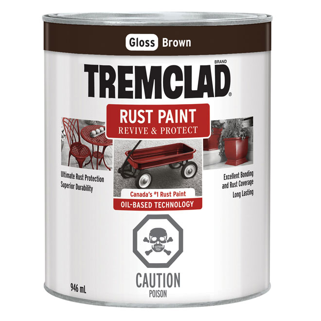 Tremclad Rust Paint 946 ml Brown Gloss Finish 254920 RénoDépôt