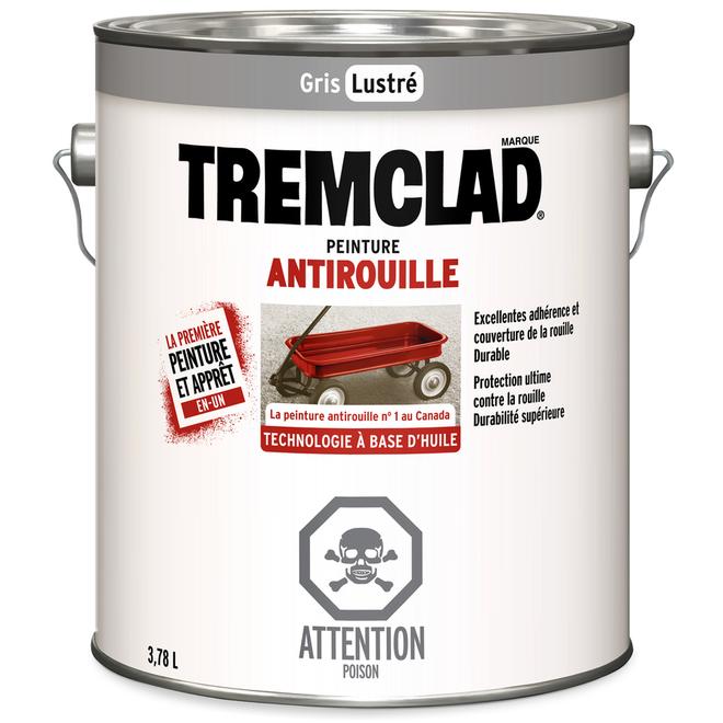 Antirouille, Tremclad(MD), fini lustré, 3,78 l, gris