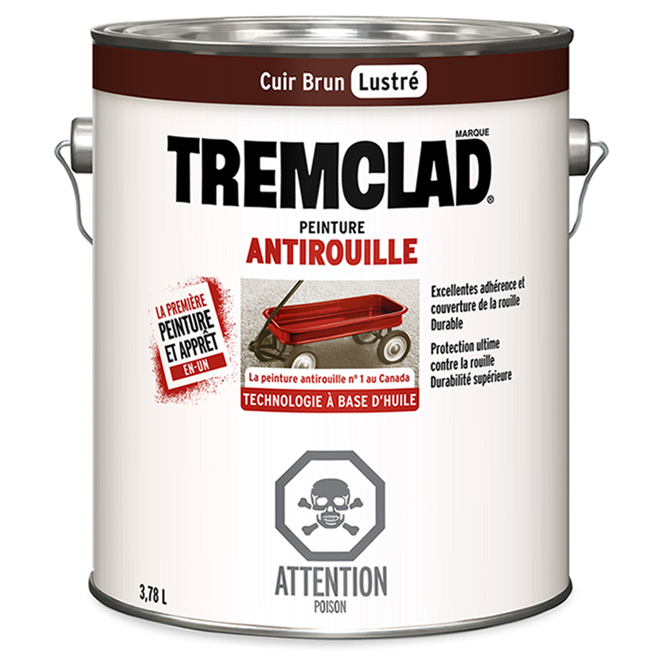 Peinture antirouille à base d'huile pour métal Tremclad, mat, cuir brun, 3,78 L