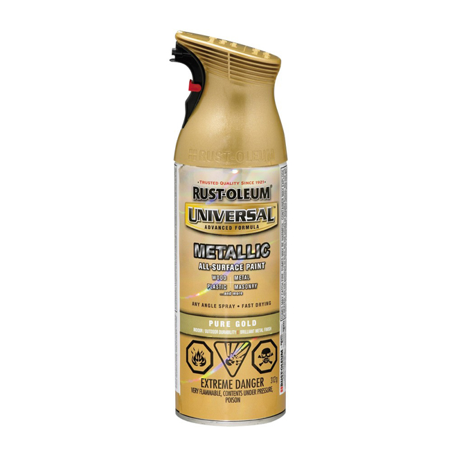 RUST OLEUM All Purpose Metallic Enamel Spray Paint 340 G Pure Gold   03305371a L 