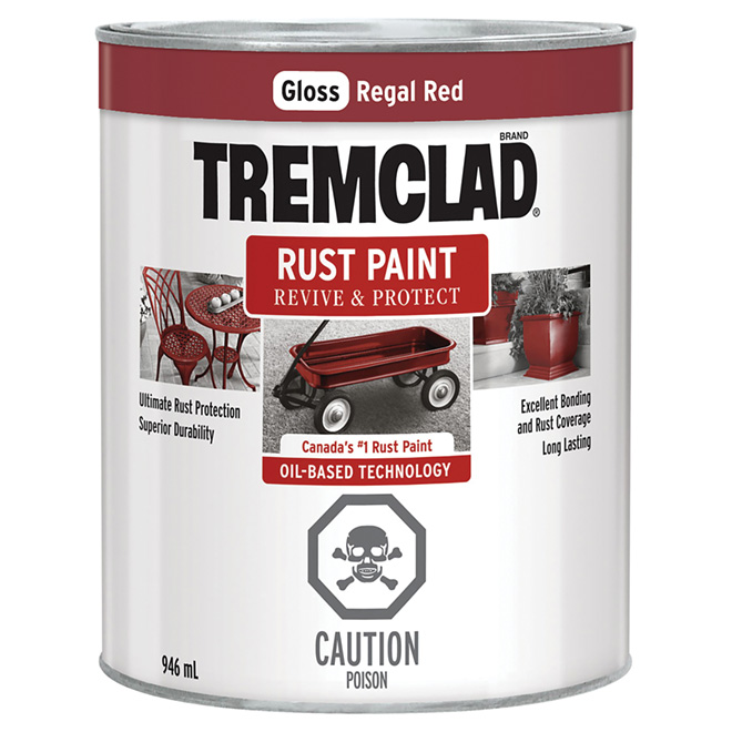 Tremclad Antirust Paint 946 ml Regal Red Gloss Finish 254900