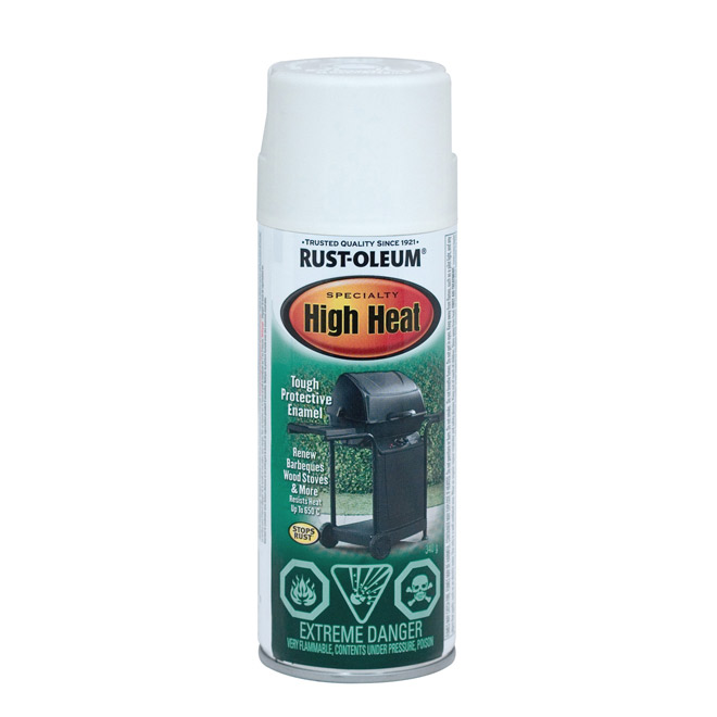 Rust-Oleum High Heat Enamel Aerosol Spray Paint - Satin - White - 340 g ...