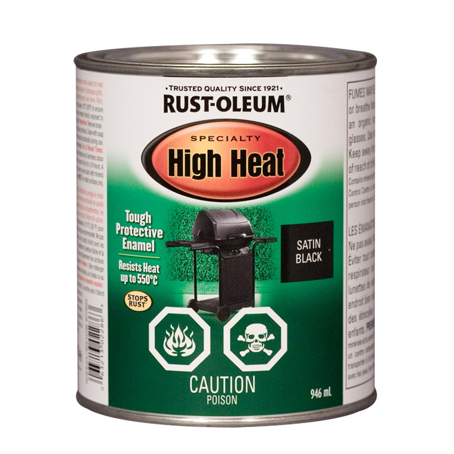 Rust Oleum Specialty High Heat Enamel Paint Satin Black Corrosion Resistant 946 Ml N7778504 Réno Dépôt - Tremclad High Heat Paint Colours