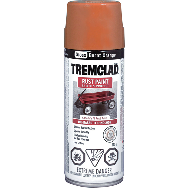 Tremclad Rust Paint 340 g Gloss Finish Burnt Orange 266786