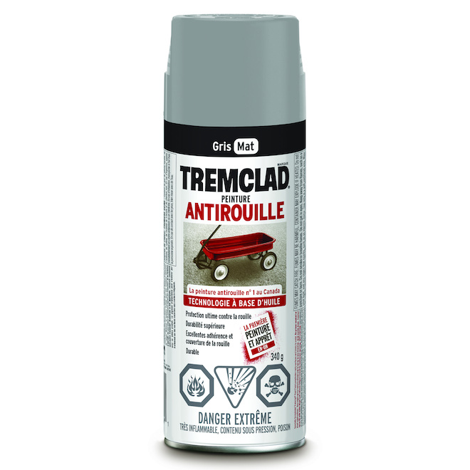 RUSTOLEUM Peinture en aérosol Tremclad Rust Paint, gris mat (340 G