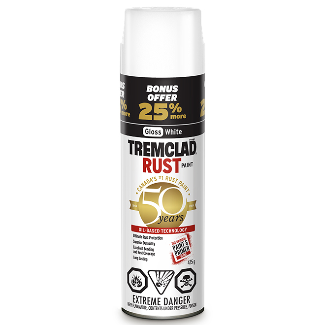 TREMCLAD Rust Paint Aerosol 425 g Gloss White 345288