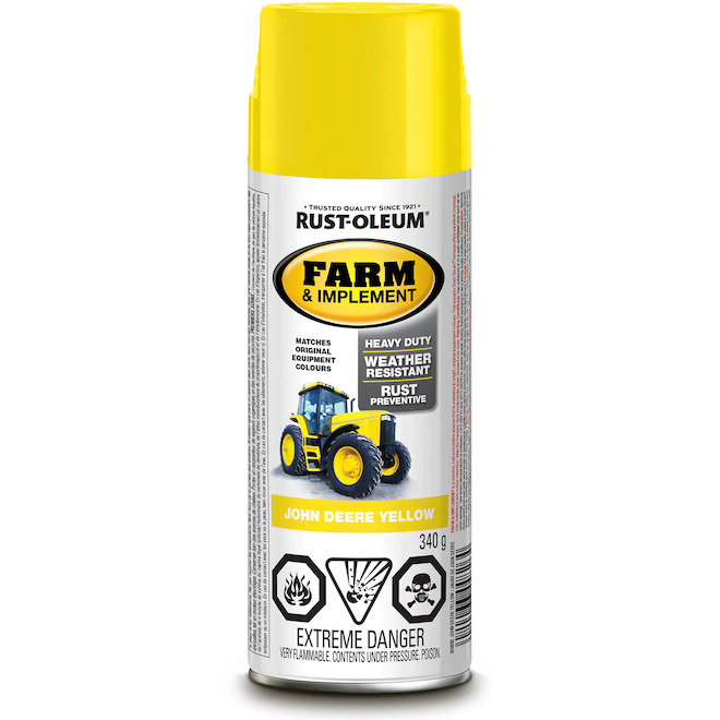 RustOleum Gloss John Deere Yellow Spray Paint (340 G) 350602 RénoDépôt