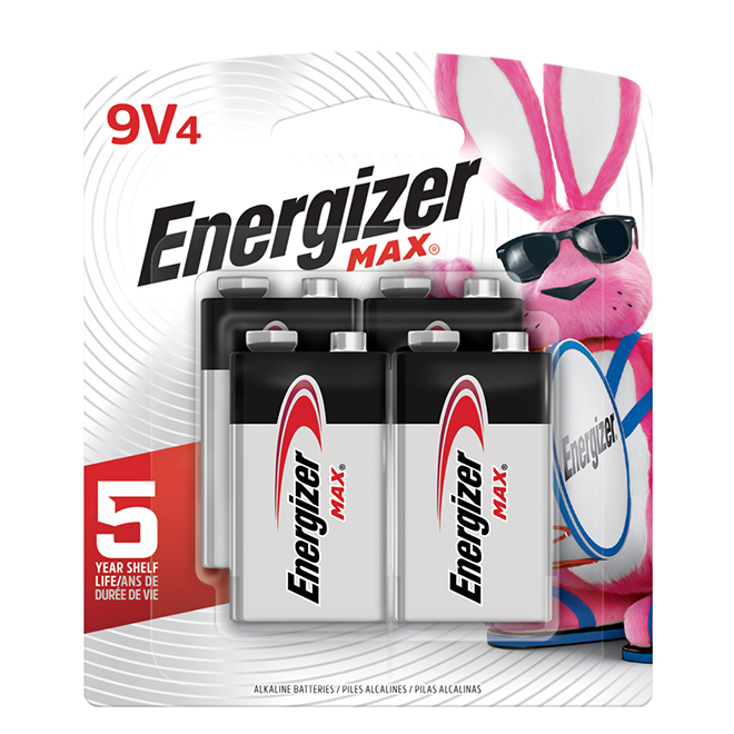 Energizer Max 9V 4-Pack Alkaline Batteries