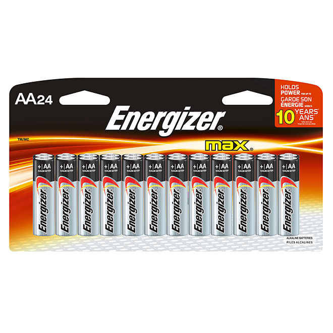 Piles alcalines AA Energizer MAX, paquet de 24