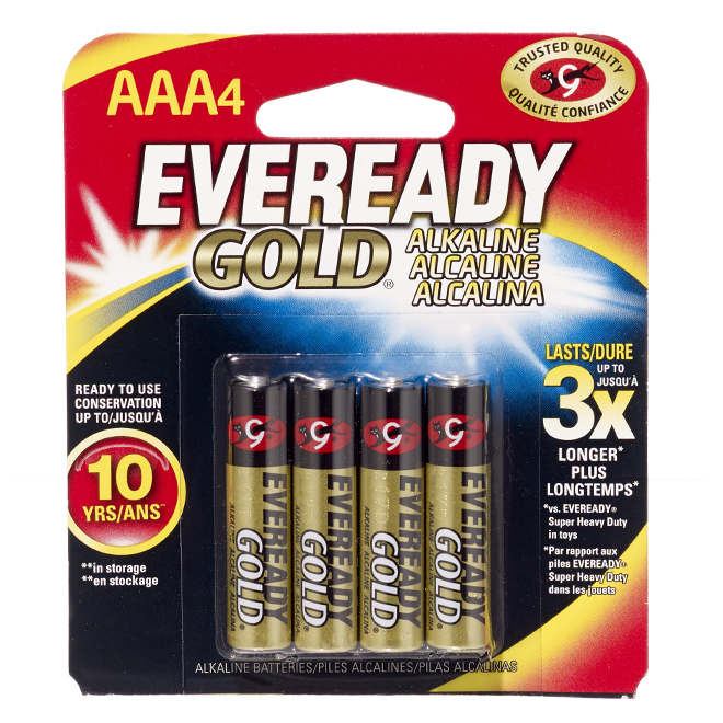 Alkaline AAA Batteries - Pack of 4
