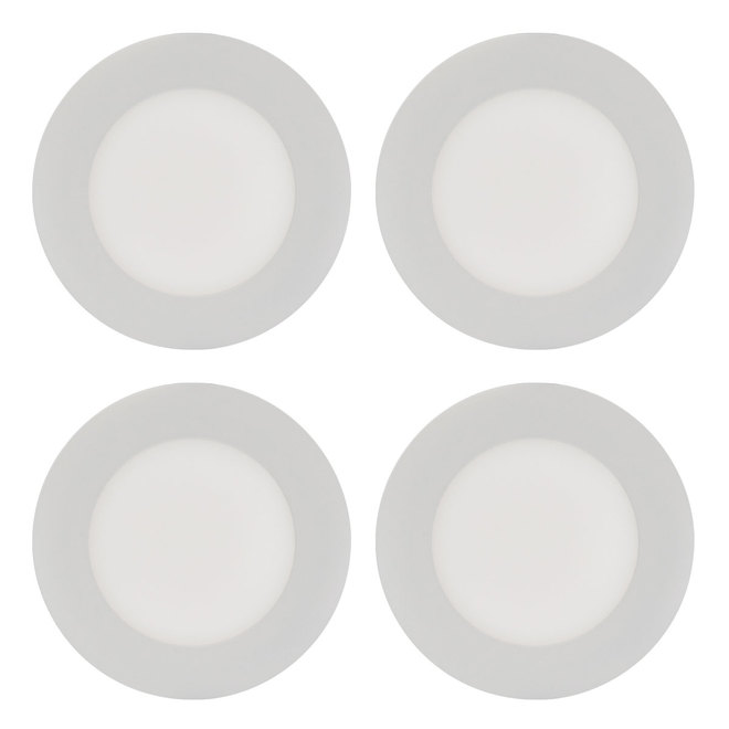 Luminaires ronds encastrés TRENZ ThinLED, 4 po, blanc, paquet de 4