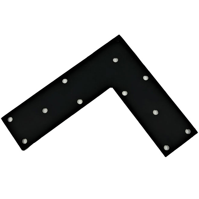 Mabo Metal Flat L-Shape Angle Plate - Black Painted Steel - 13/32-in dia Holes - 9 1/2-in L x 3-in W x 3/16-in T