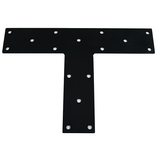 Mabo Metal Flat Angle T-Shape Plate - Black Painted Steel - 13/32-in dia Holes - 16-in L x 11-in H x 3-in W x 3/16-in T