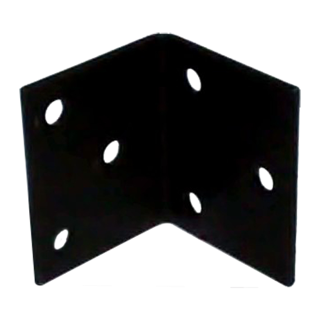 Mabo Metal Corner Angle Brace - Black Painted Steel - 11/32-in dia Holes - 3-in L x 2 1/2-in H x 1/8-in T