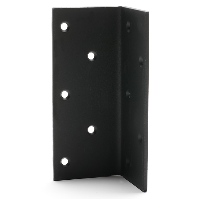 Mabo Metal Bent Plate Angle with Holes - Black Painted Steel - 9/32-in dia Holes - 1/8-in T x 3-in W x 7-in L