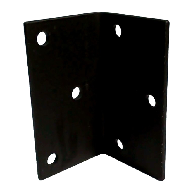 Mabo Metal Heavy-Duty Bent Plate Angle - Black Painted Steel - 9/16-in Holes - 1/4-in T x 4-in W x 7-in L