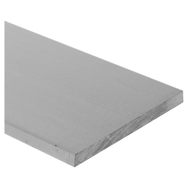 SHUR-TRIM Profilé plat, aluminium, fini satiné, 8 pi de long x 1 1/2 po de  large x 1/8 po d'épais DUA3308SCL08