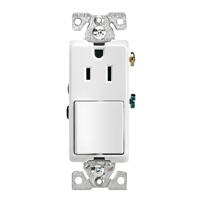 Prise Décora double inviolable avec 2 ports USB - 125 V - 15 A - Blanc
