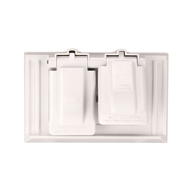 Eaton White 1 Outlet Duplex Weatherproof Electrical Outlet Cover