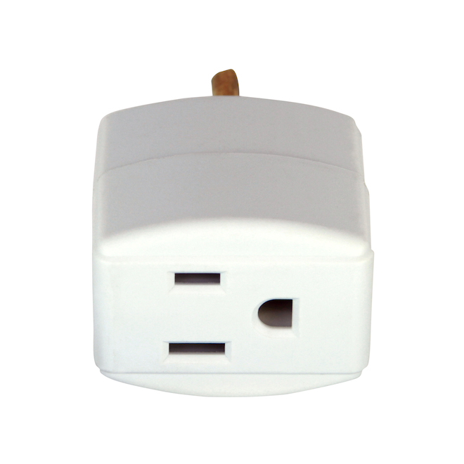 Eaton 3-Plugs Adapter with Grounding - White