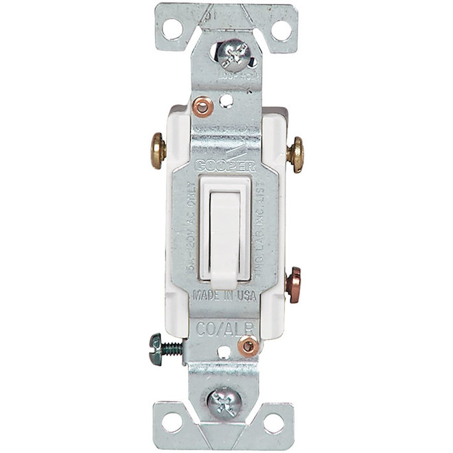 Interrupteur à bascule et prise de courant Eaton, 15 A, 125 V, inviolable,  blanc, standard TR274W-SP-L