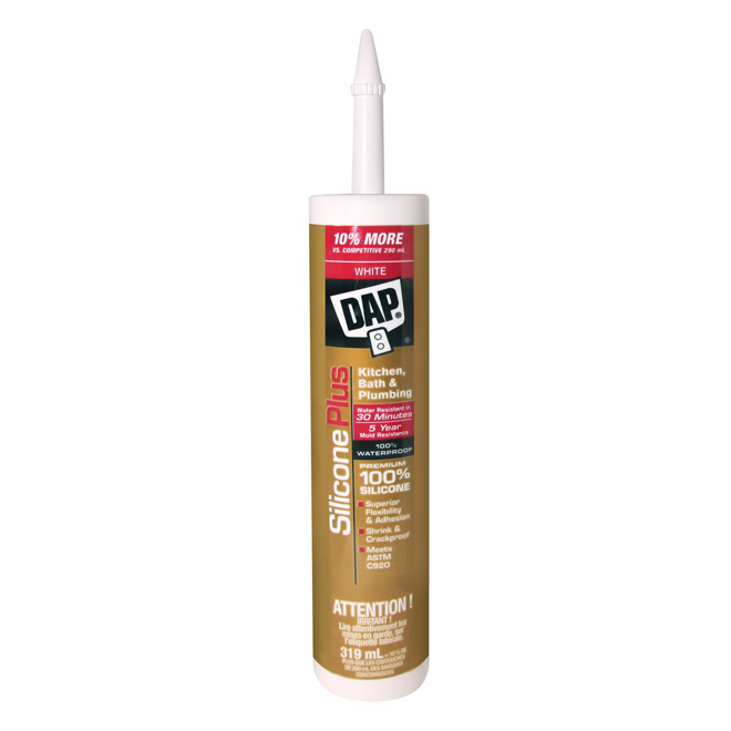 DAP Silicone Plus 319-ml White Kitchen And Bathroom Sealant 73376 ...