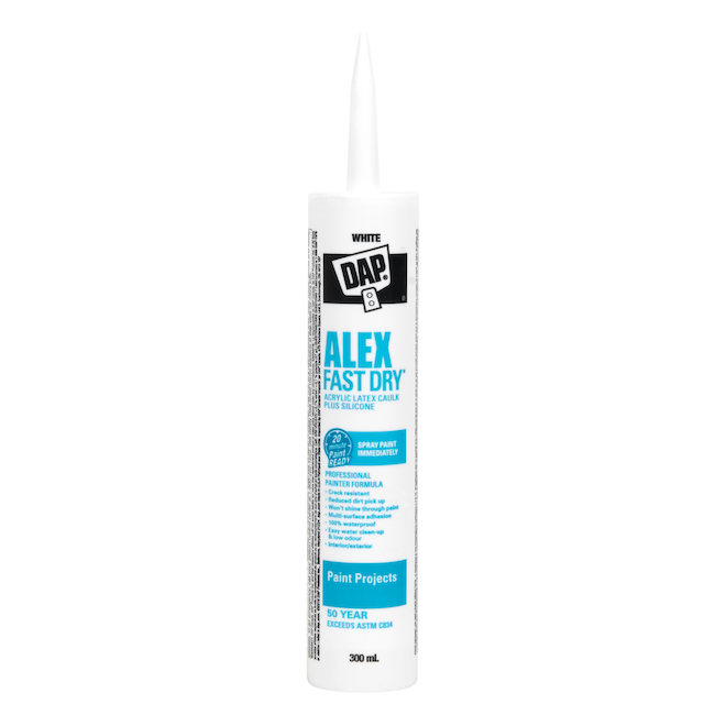 DAP ALEX FAST DRY Caulk Acrylic and Silicone 300 ml White 78425