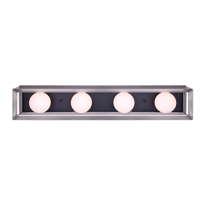 Canarm Finch 4-Light Matte Black and Brushed Nickel Wall Fixture - 32-in W