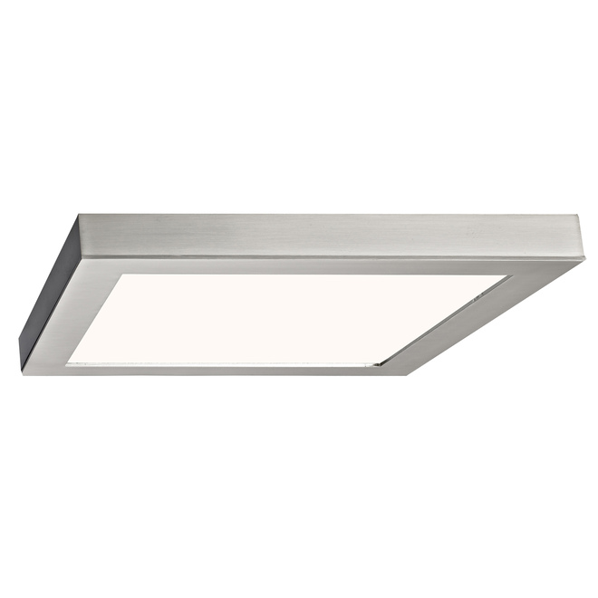 Canarm Square Flush Mount Light - LED - 11-in - Acrylic - Brushed Nickel - 15-W - Dimmable