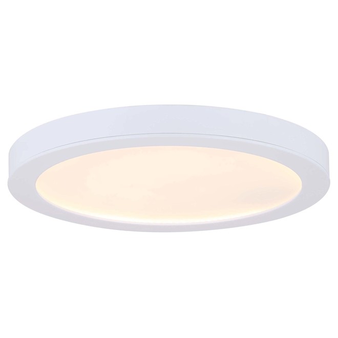 Canarm Round Flush Mount Ceiling Light - Integrated LED - 15 W - 11-in - Metal/Acrylic - White