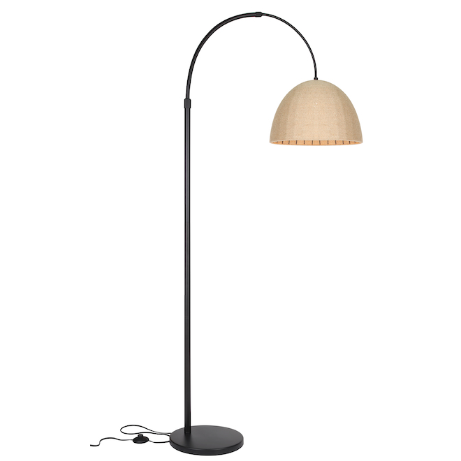 Harmonized Home Amelia 82.25in Matte Black Shaded Floor Lamp