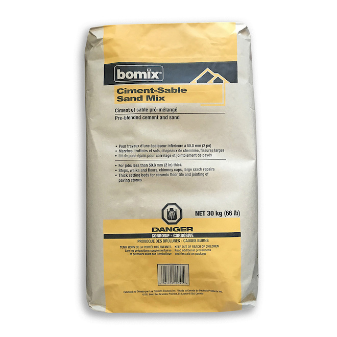 Ciment-sable prémélangé Bomix, sac de 30 kg