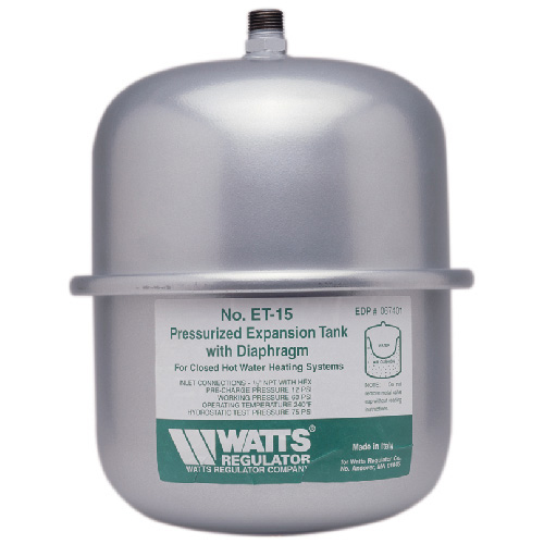 Watts Water Expansion Tank - 11-in dia x 14-in H - 75-PSI - 12 PSI Air Prec...