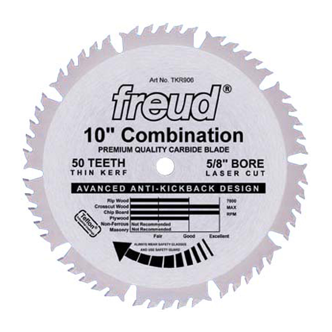 Lame de scie circulaire Freud, 10 po dia, antirecul, 50 dents