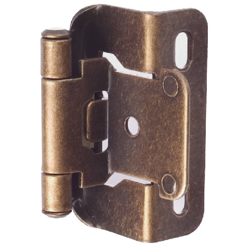 2 Full Wrap 1/2" Overlay Self-Closing Cabinet Hinges WITH SCREWS Antique Brass 