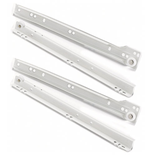 Richelieu Series 102 Euro Side Mounted Drawer Slides - White - 75-lb Capacity - 19 11/16-in L - 2 Per Pack