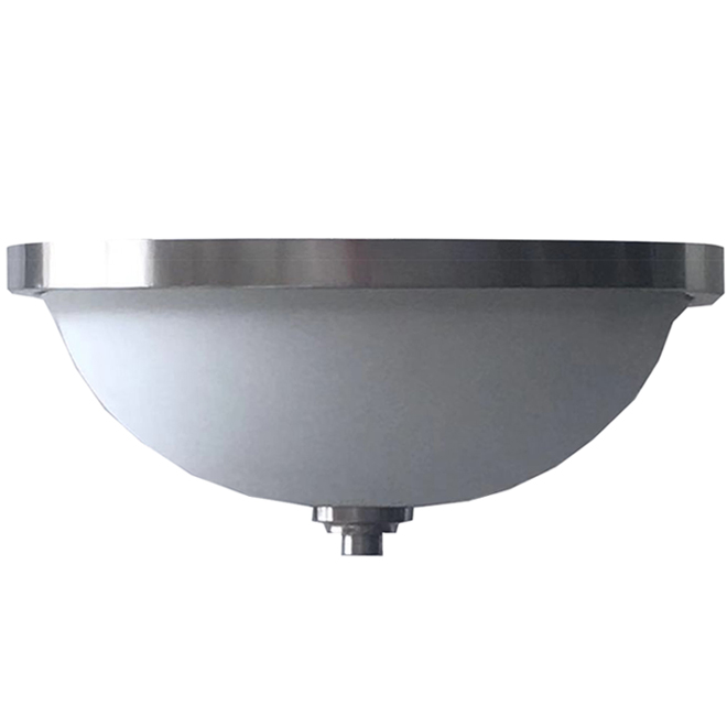 Project Source 2-Light Flushmount Ceiling Lights - 13.5-in x 5.5-in - Opal Glass - Brushed Nickel - 6-Pack