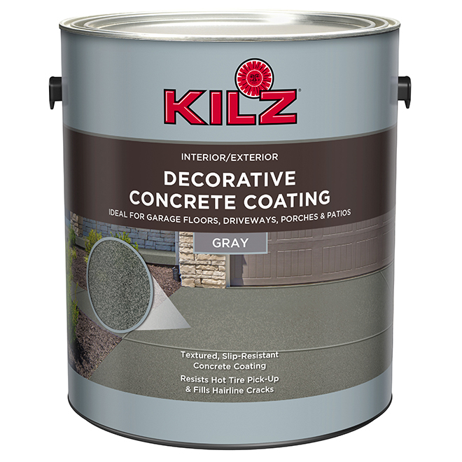 Kilz Decorative Concrete Coating Paint Grey Slip Resistant 3 79 L   08405480a L 