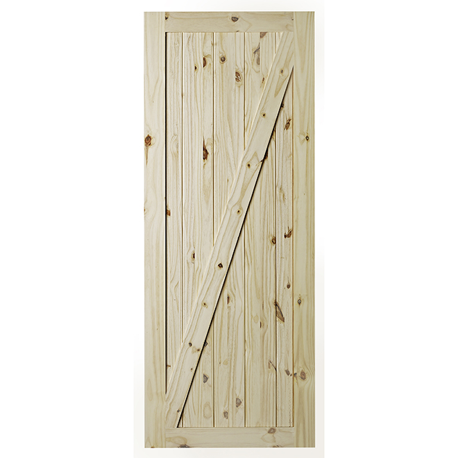 Colonial Elegance Barn Door - Solid Core - Knotty Pine - 37-in W x 84-in H