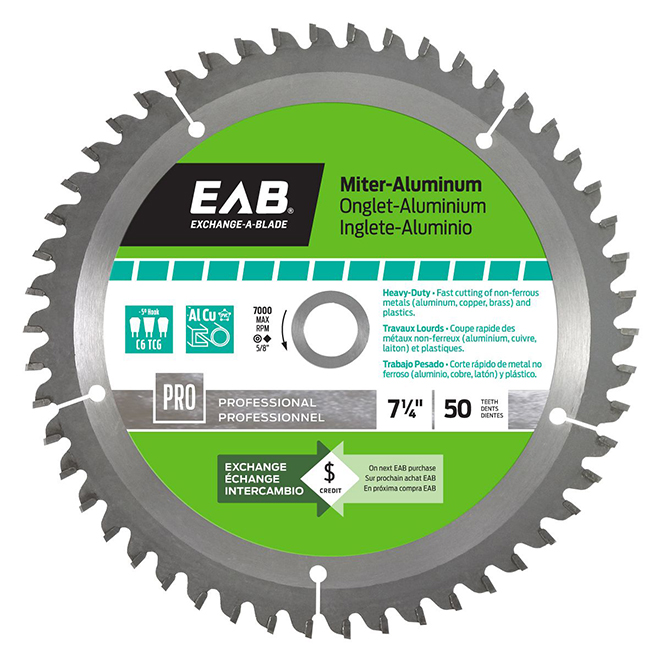 EXCHANGE-A-BLADE Lame de scie circulaire à onglet aluminium EAB, 7