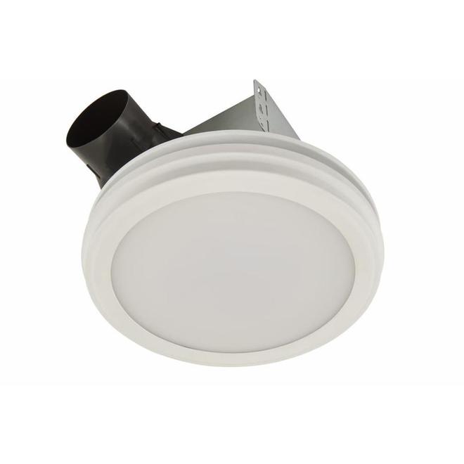 Ventilateur-luminaire décoratif en dome pour salle de bain Broan blanc 80 PCM