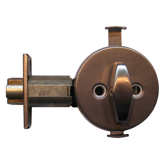 Weiser Modern Electric Deadbolt Antique Brass T-turn 3/4-in  Adjustable Bolt 820236-002 Réno-Dépôt